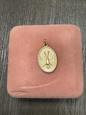 Silver-Tone Dove Pray For Us Pendant Necklace Charm Made In Italy thumbnail 4