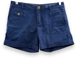 Banana Republic We Roll Up Mid Rise Shorts‎ in Comet Blue Sz 0 thumbnail 1
