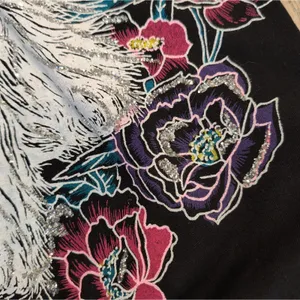 VTG 80s Persian Cat Kitten Floral Glitter Graphic Sweatshirt Crewneck Pullover thumbnail 3