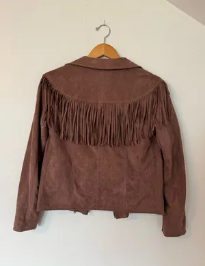 Faux Suede Fringe Jacket Multiple thumbnail 3