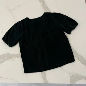 Madewell Corduroy Puff Sleeve V-Neck Button Front Top Womens Size XS Dark Green thumbnail 8
