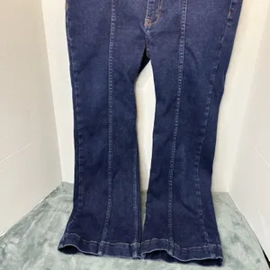 Pilcro The Nyhavn Mid-Rise Cropped Flare Leg Jeans Size 30 Boho Retro Style thumbnail 3