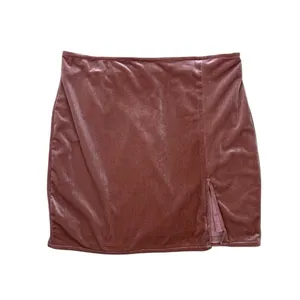 Mable Mauve Velvet Mini Skirt Side Slit Soft Glam Trendy Womens M thumbnail 2
