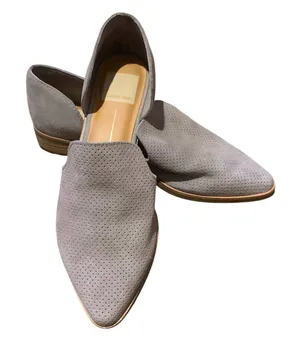 Dolce Vita Kelsa Flats Womens 6M Grey Perforated Suede D'Orsay Pointed Toe‎ Boho thumbnail 1