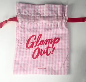 Sephora Glamp Out Check Gingham Drawstring Cloth MakeUp Delicates Travel Bag New thumbnail 1