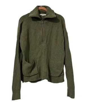 Madewell Glenbrook Half Zip Pullover Sweater Merino Wool thumbnail 2