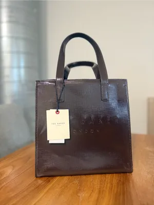 Ted Baker London The Icon Small Tote Embossed In Dark Brown thumbnail 3