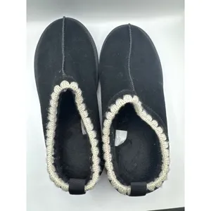 Target Auden Kaya Black Genuine Suede Clog Slippers Whipstitch Trim Women Size 9 thumbnail 2