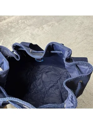 Ralph Lauren Polo Sport Bucket Bag Blue Flag Drawstring Vinyl Tote Web Straps thumbnail 5