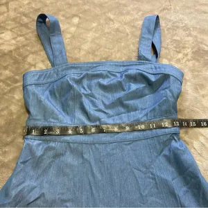 NWOT Lulus Darling Time Blue Chambray Handkerchief Midi Dress With Pocke… thumbnail 10