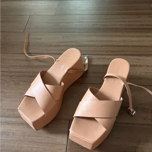 Public Desire Chunky Platform Ankle-Strap Sandal in Tan thumbnail 7