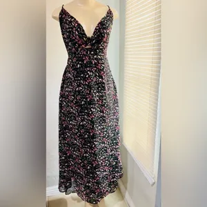 ZAFUL Women's Spaghetti Strap Floral Summer Hollow Twist Front Maxi Dresses Sexy thumbnail 5