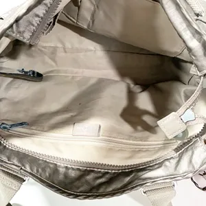 Kipling Metallic Silver Nylon Angela Handbag Tote thumbnail 4