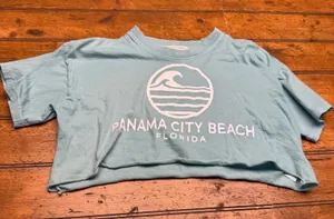 Ocean Drive Panama City Beach Florida Cropped T Shirt‎ Womens Size M thumbnail 1
