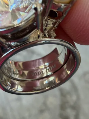 Miu Miu Pearl and Crystal Ring With Box thumbnail 9