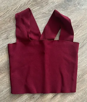 Maroon Cropped Top Red thumbnail 1