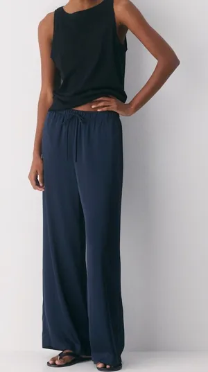 Aritzia Wilfred The Lodge Pant Crepette Navy Admiral thumbnail 1