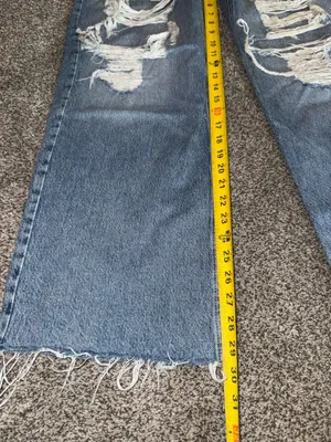 Garage Denim High-Rise Wide-Leg Destroyed Baggy Jeans thumbnail 2