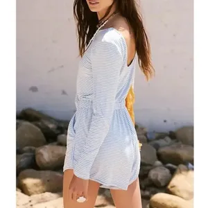 FREE PEOPLE Yvette Striped Romper in Chambray Size X-Small thumbnail 7