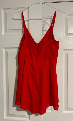 Wild Honey Red Tie Front Romper thumbnail 2