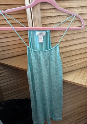 Kenar Seafoam Green Strappy Sequin Front Top Small thumbnail 1