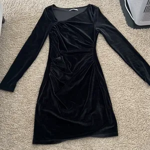 Abercrombie Long Sleeve Asymmetrical Velvet Mini Dress thumbnail 3