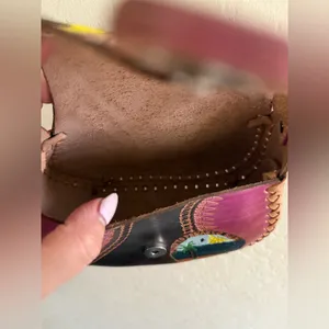 Colorful Leather Crossbody Bag with Sunflower Design thumbnail 3