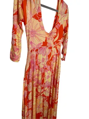 🌸 Free People First Date Maxi Dress Size S Floral Scoop Neck Boho Midi 🌸‎ thumbnail 3
