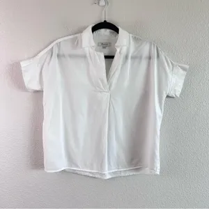 Madewell Women's‎ Park Popover Short Sleeve Shirt White thumbnail 2