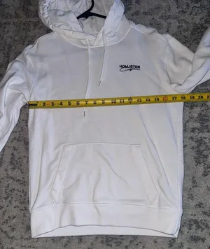 Hollister California Logo Fleece Hoodie Sweatshirt White Size XSMALL Unisex thumbnail 7