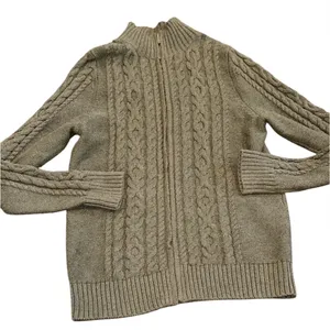 L.L. Bean Olive Green Knit zippered Sweater size small thumbnail 2
