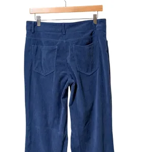 Edikted Blue Corduroy Wide Leg Flare Pants Womens Size Medium Mid Rise Retro Y2K thumbnail 4