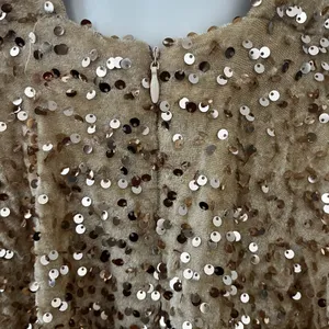Gold Sequin Fairy Prom Dress 8 Whimsical Dreamy Romantic Ethereal Tiered Formal thumbnail 3