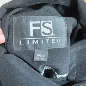 FS Limited Black Belted Jacket Asymmetrical Zip Trench Coat L thumbnail 3