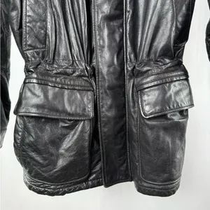Vintage‎ London Fog Leather Cinched Waist Coat in Black Size Extra Large thumbnail 2