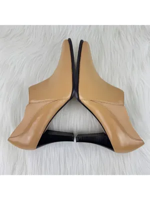 Coup d’Etat Studio Tan Leather Ankle Booties Square Toe Heel Shoes Boot Sz US 7M thumbnail 6