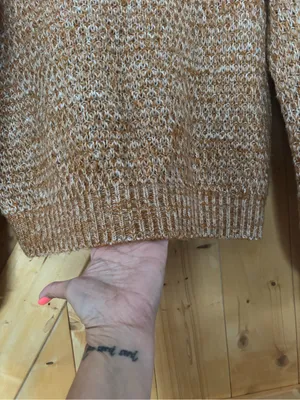 Abercrombie & Fitch Chunky Knit‎ Crewneck Sweater Brown White Size S Oversized thumbnail 4