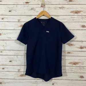 FIGS Kaya Classic V Neck Scrub Top - Blue - XS thumbnail 9