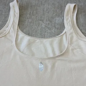 Free People Movement Bodysuit L Beige Scoop‎ Neck High Cut Stretch Leotard Thong thumbnail 5