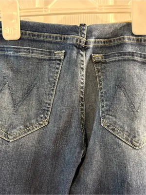 Mother Dark Blue Maternity Jeans with Beige Waistband Size 26 thumbnail 4