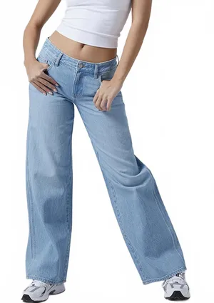 Pacsun Casey Low Rise Baggy Jeans Pale Light Indigo NWT Breakdown Size 27 thumbnail 1