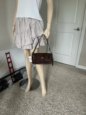 Coach Etta Small Flap Bag In Signature Chenille thumbnail 12