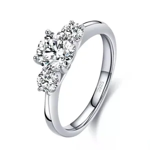 Sterling Silver SIZE 5 925 Classic CZ Engagement Wedding Ring thumbnail 1