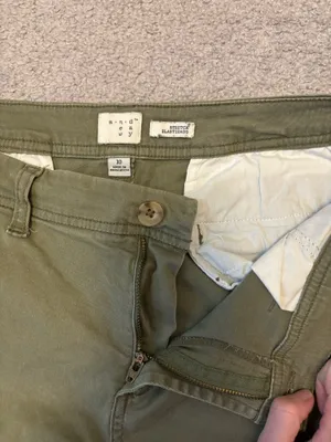 A New Day Olive Green Floral Embroidered Slim Pants thumbnail 5