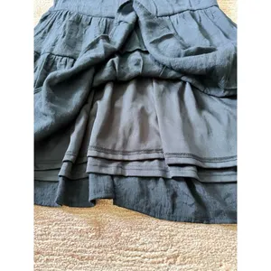 Entro Black Tiered Halter Dress Ruffle Neck Size S thumbnail 5