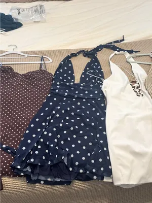 Milumia Navy Polka Dot Halter Dress thumbnail 6