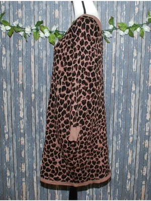 Cato Brown Leopard Animal Print Sweater Dress Size L Sexy Bodycon V-neck Stretch thumbnail 7