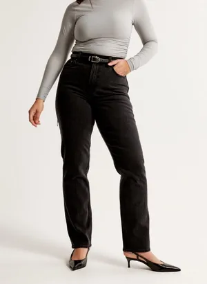 NEW Abercrombie & Fitch The 90s Straight Ultra High Rise Curve Love thumbnail 1