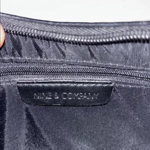Nine & Co. FAUX LEATHER MINI BLACK BAG…SILVER BUCKLE ADORNMENT ZIP CLOSURE thumbnail 6