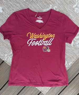 Fanatics Washington Football Women's V-Neck T-Shirt - Burgundy thumbnail 1